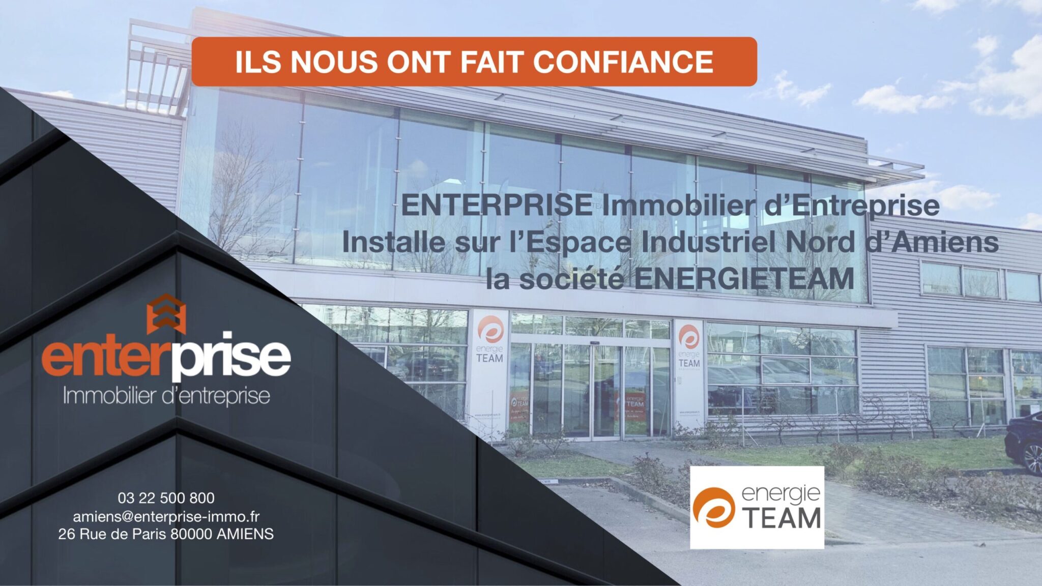 ENTERPRISE IMMOBILIER D’ENTREPRISE CONSEILLE ET INSTALLE ENERGIETEAM