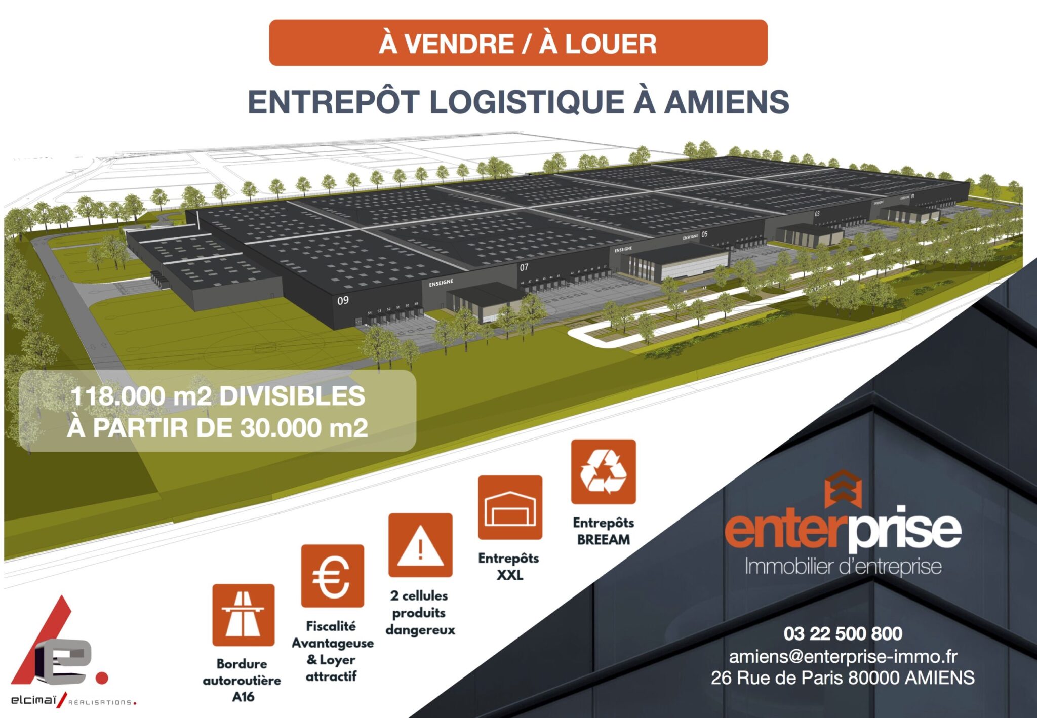 ELCIMAÏ va réaliser une plateforme logistique XXL de dernière génération à Amiens