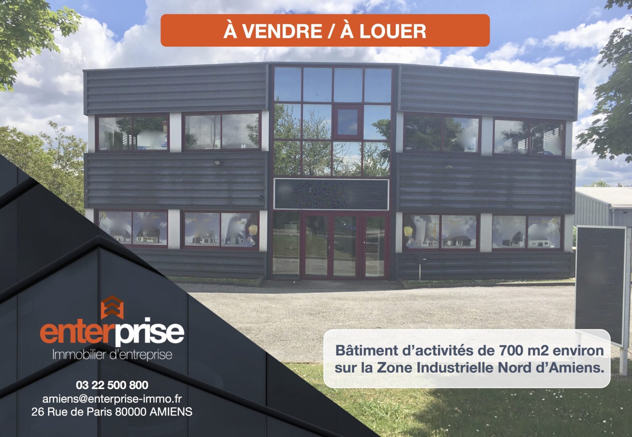 ENTERPRISE Immobilier d'Entreprise commercialise un bâtiment d'activités de 700 m2