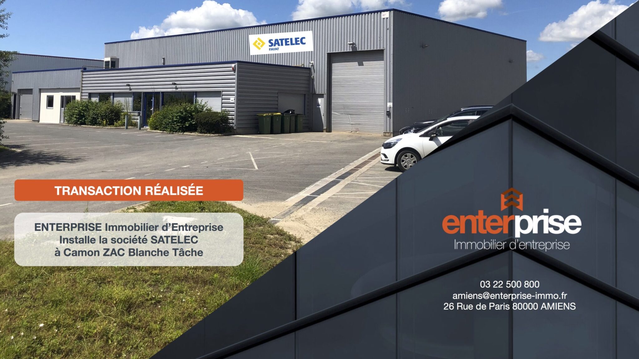 ENTERPRISE Immobilier d'Entreprise conseille et installe la société SATELEC
