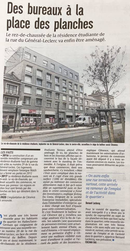 Enterprise Immobilier d'Entreprise conseille et installe prochainement Clésence dans ses nouveaux locaux sur Amiens Métropole - Ville d'Amiens